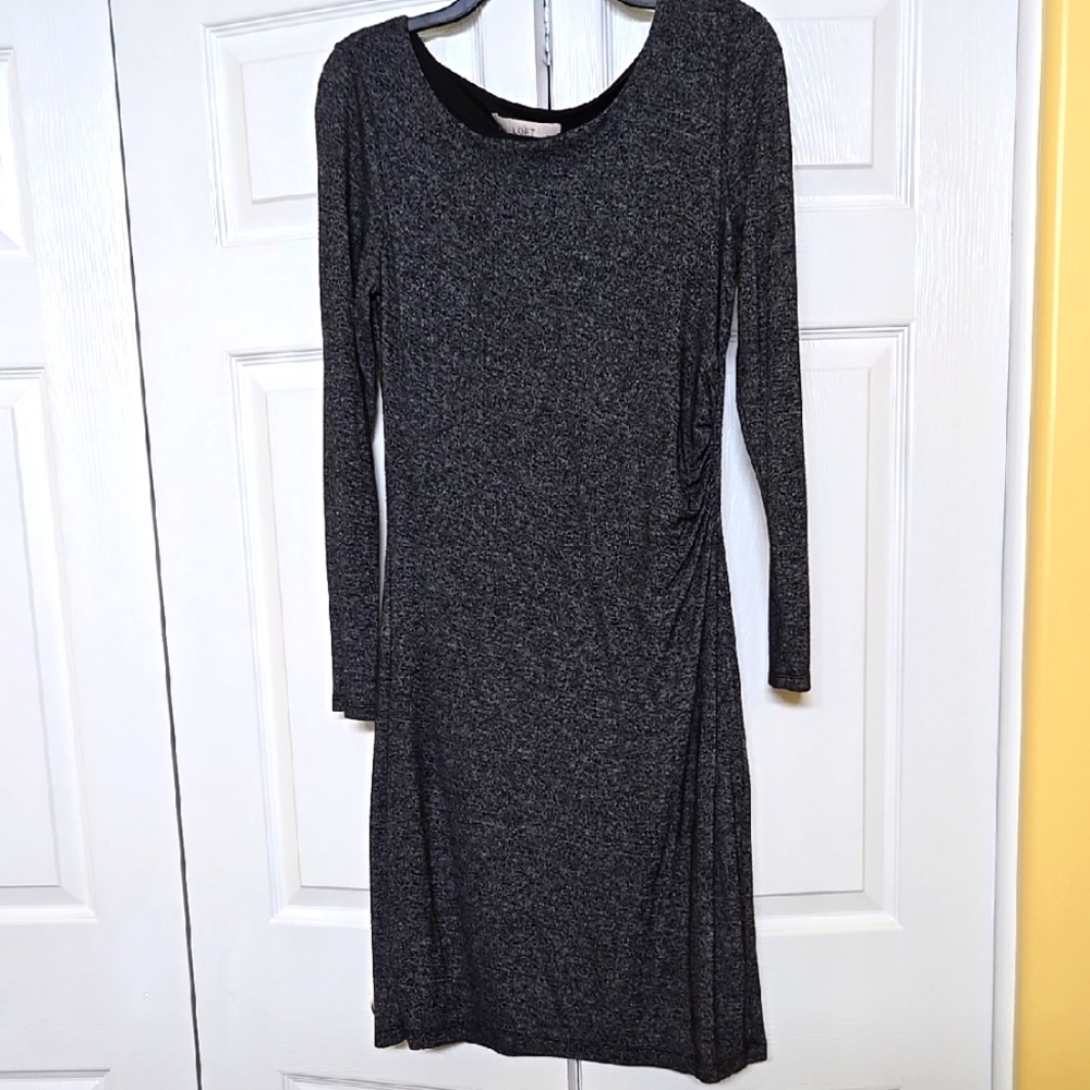 LOFT Sheath Long Sleeve Midi Dress